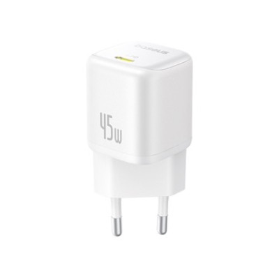 Baseus PicoGo GaN hálózati töltő 45W, USB-C – fehér Baseus PicoGo GaN hálózati töltő 45W, USB-C – fehér