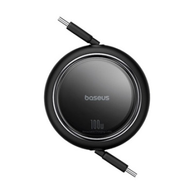 Baseus Free2Draw Mini behúzható USB-C–USB-C kábel 100W, 1 m – fekete