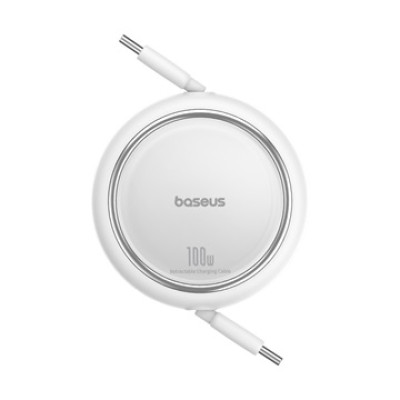 Baseus Free2Draw Mini behúzható USB-C–USB-C kábel 100W, 1 m – fehér