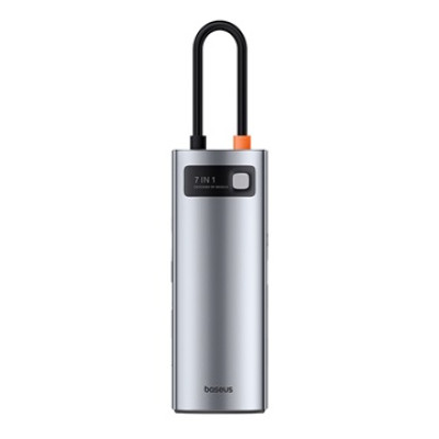 Baseus Metal Gleam 7 az 1-ben USB-C HUB, HDMI, USB, SD/microSD – szürke Baseus Metal Gleam 7 az 1-ben USB-C HUB, HDMI, USB, SD/microSD – szürke