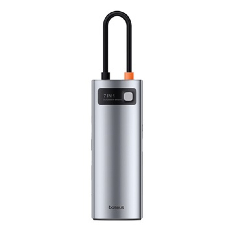 Baseus Metal Gleam 7 az 1-ben USB-C HUB, HDMI, USB, SD/microSD – szürke Baseus Metal Gleam 7 az 1-ben USB-C HUB, HDMI, USB, SD/microSD – szürke