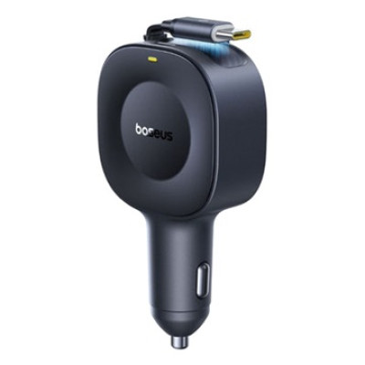 Baseus PrimeTrip VR2 autós töltő, 30W, visszahúzható USB-C kábellel – fekete